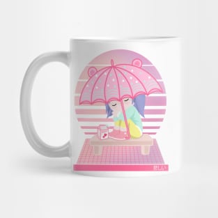 90s Japanese Kawaii Sad Girl Pink Japanese Strawberry Milk Mug